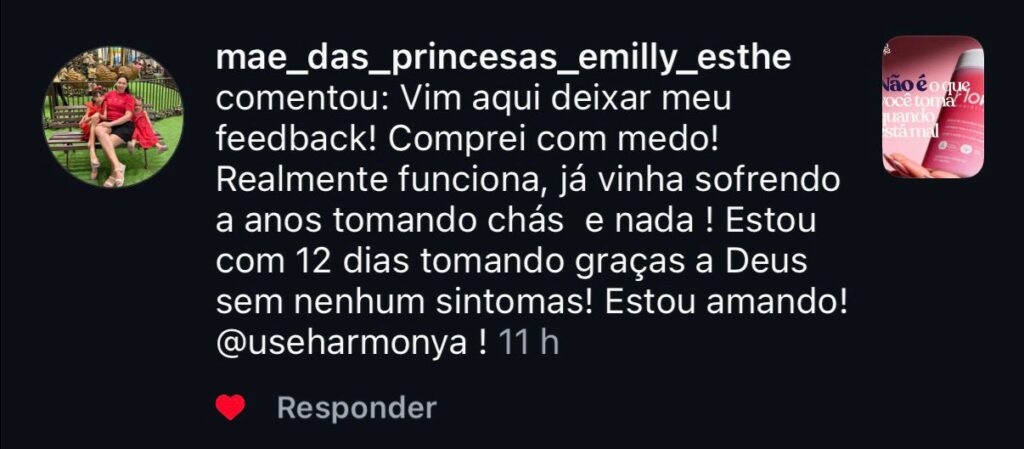 Comentário real de cliente FloraBe